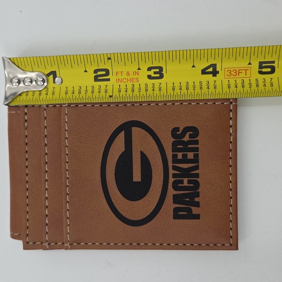 Green Bay Packers Brown Leather Card Holder - Picture 13 of 16